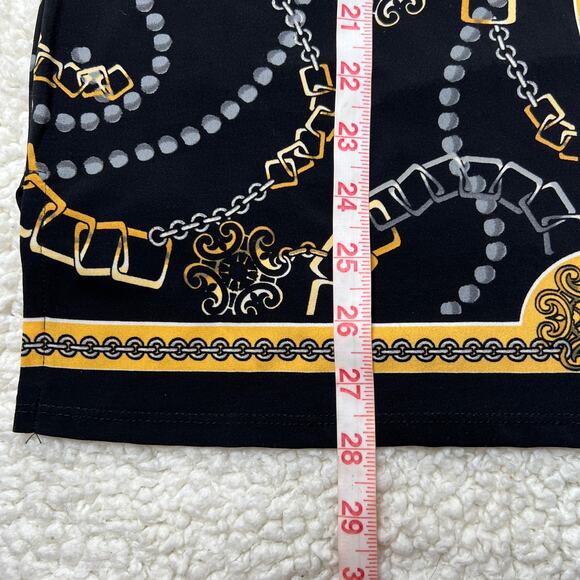 JM Collection Black Gold Chain Print Tunic Medium - Picture 9 of 11